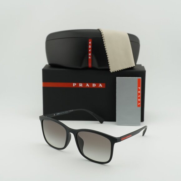Prada Sport PS01TSF DG00A7 Square Sunglasses – Black/Grey Gradient